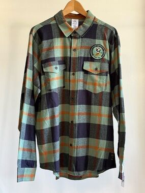 Disney Parks Artist Showcase Bret Iwan Mickey Mouse Expedition Flannel Size L